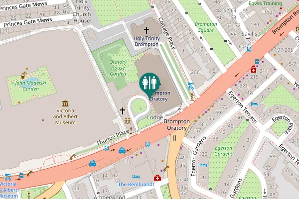 Map showing location of Thurloe Place Toilet