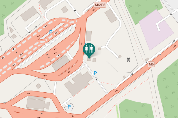 Map showing location of М6/П6 Toilet
