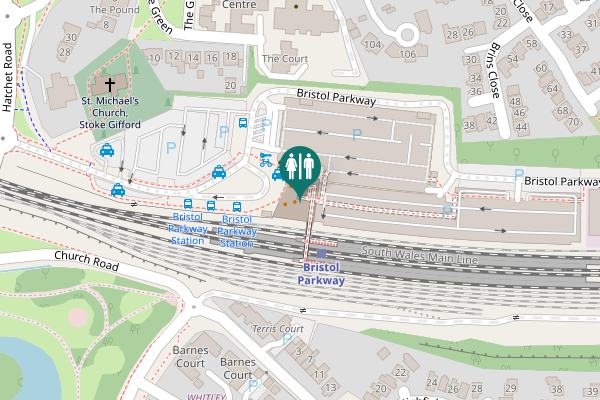 Map showing location of North Road Toilet
