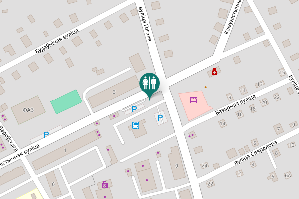 Map showing location of Камуністычная вуліца Toilet