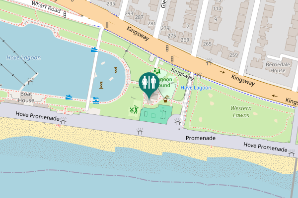 Map showing location of Kingsway Toilet