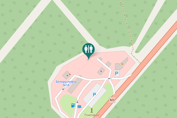 Map showing location of М3 Toilet
