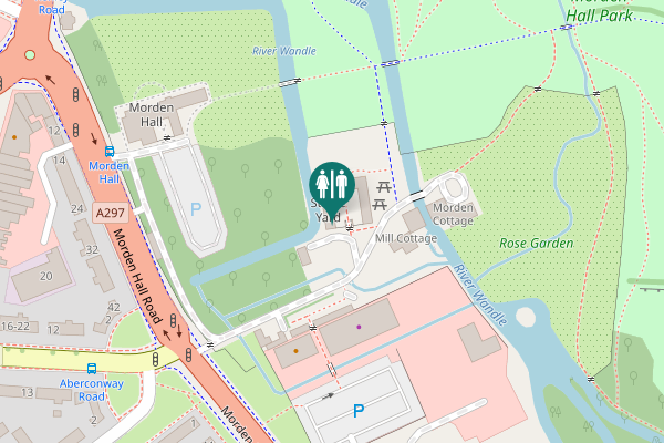 Map showing location of Morden Hall Road Toilet