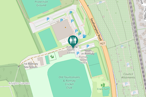 Map showing location of Southampton Road Toilet