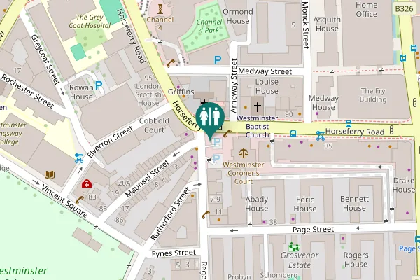 Map showing location of Horseferry Road 108 Toilet