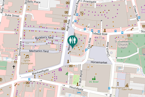 Map showing location of West Row 4 Toilet