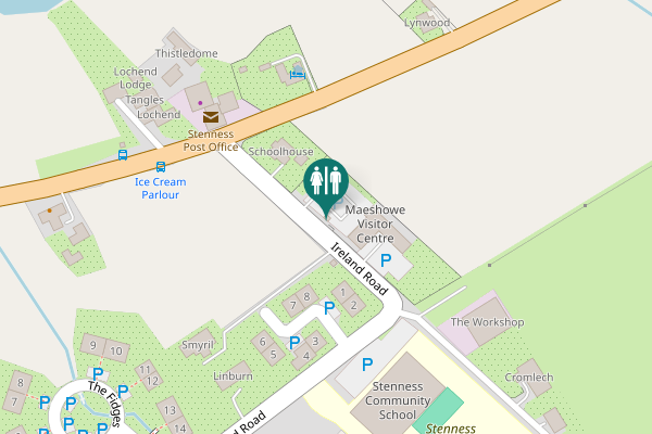 Map showing location of Ireland Road Toilet