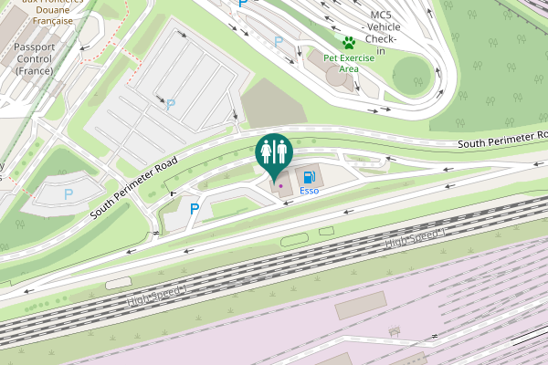 Map showing location of South Perimeter Road Toilet