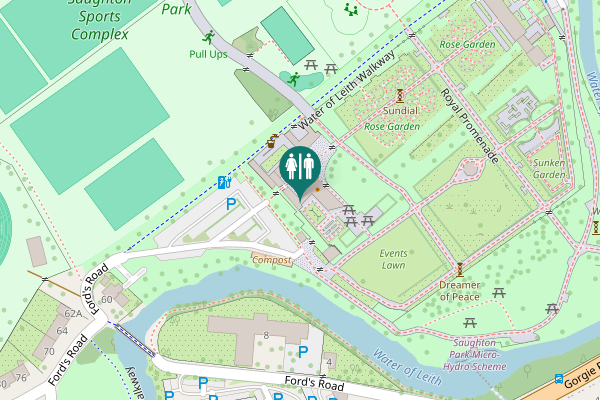 Map showing location of Demonstration Garden Toilet