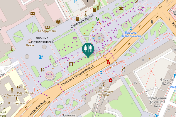 Map showing location of праспект Незалежнасці 3 к2 Toilet