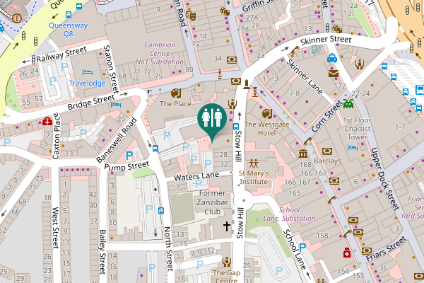 Map showing location of Stow Hill 22-24 Toilet