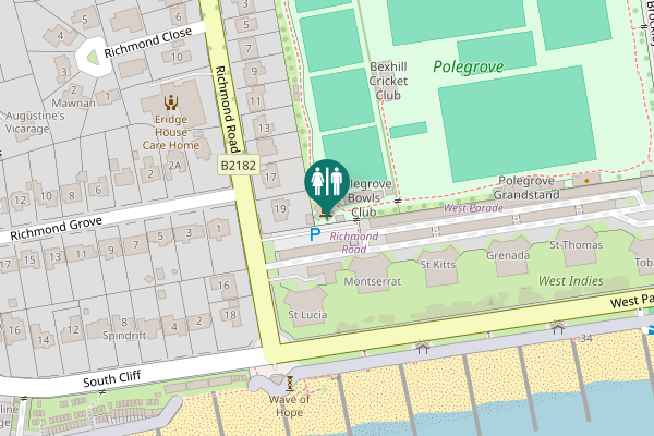 Map showing location of Rother Toilet