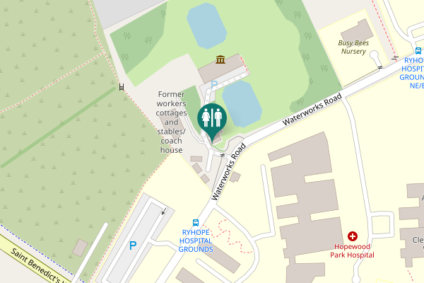 Map showing location of Waterworks Road Toilet