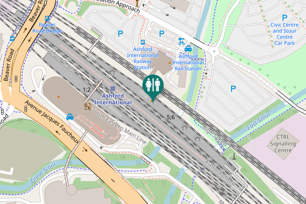 Map showing location of Station Approach Toilet
