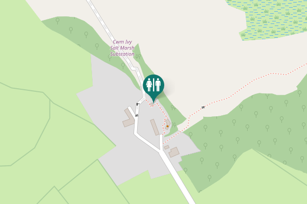 Map showing location of Cwm Ivy Toilet