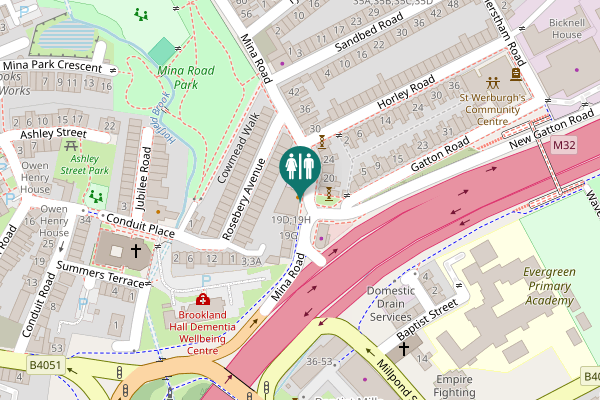 Map showing location of Mina Road 25 Toilet