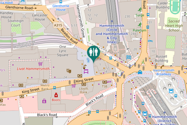 Map showing location of King Street 2-4 Toilet