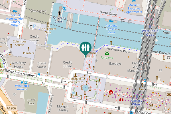Map showing location of Wren Landing Toilet