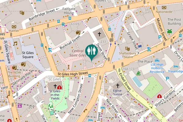 Map showing location of St Giles High Street 1a Toilet