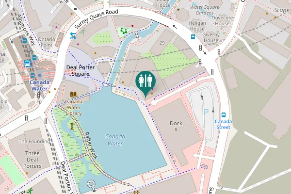 Map showing location of Surrey Quays Road 9 Toilet