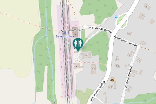 Map showing location of Чыгуначная вуліца 17 Toilet