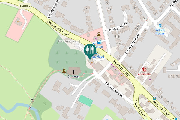 Map showing location of Church Street Toilet