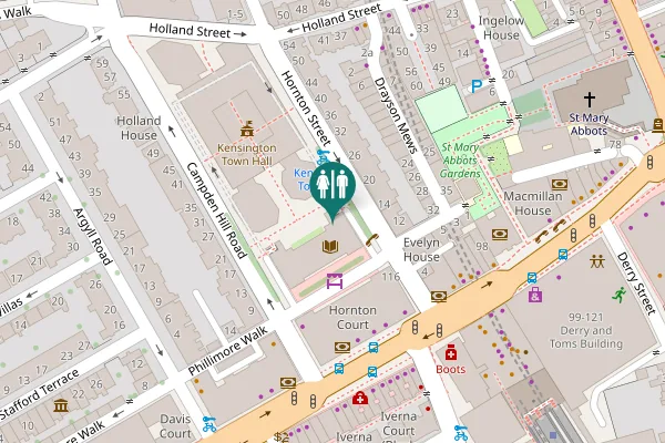 Map showing location of Phillimore Walk 12 Toilet