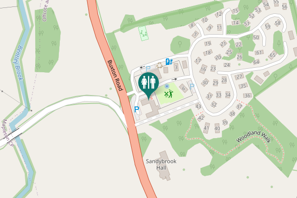 Map showing location of Buxton Road Toilet