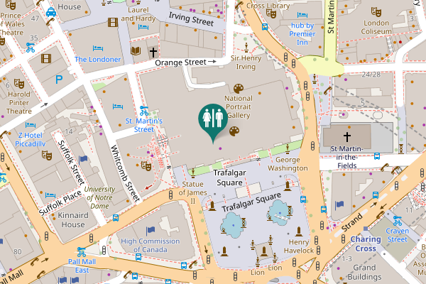 Map showing location of City of Westminster Toilet