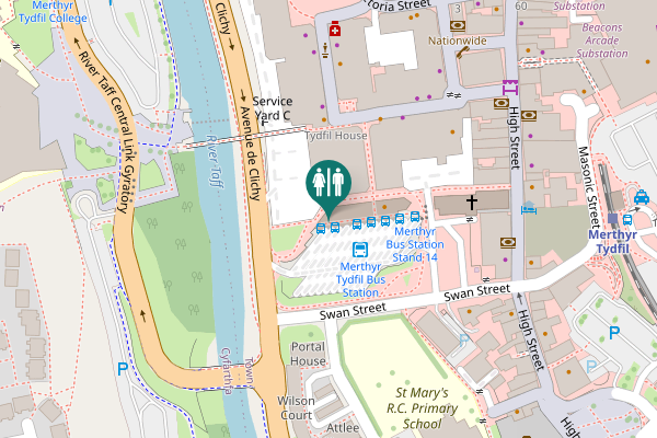 Map showing location of Service Yard C Toilet