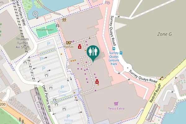 Map showing location of Redriff Road Toilet