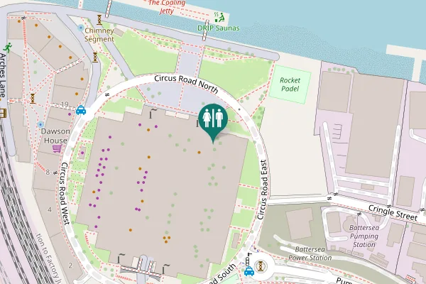 Map showing location of Circus Road North Toilet