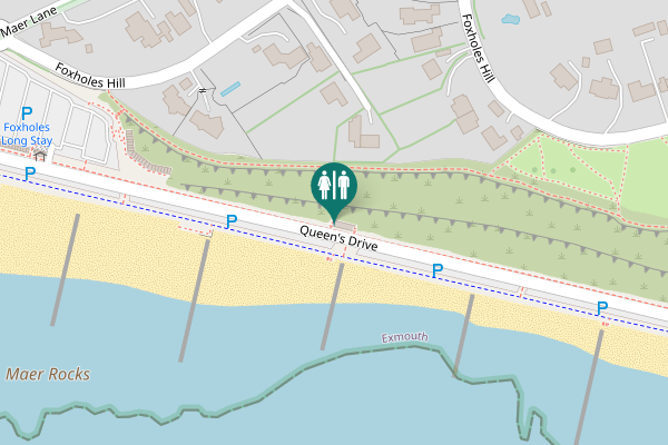 Map showing location of Queen's Drive Toilet
