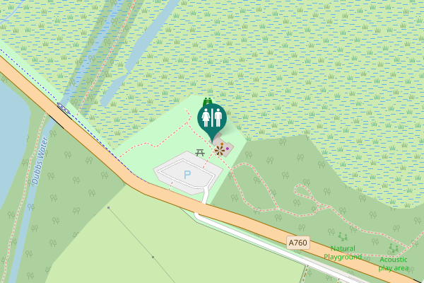 Map showing location of A760 Toilet