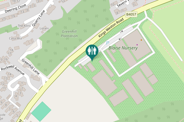 Map showing location of Kings Weston Road Toilet