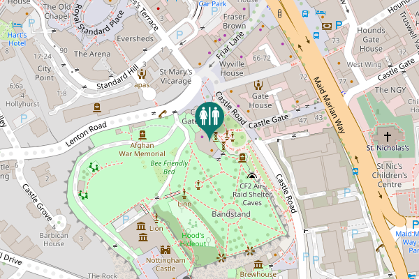 Map showing location of Castle Road Toilet