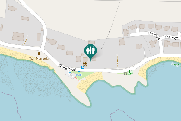 Map showing location of Shore Road Toilet