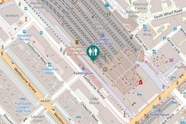 Map showing location of Eastbourne Terrace 19 Toilet