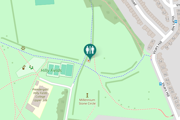 Map showing location of Adelaide Avenue Toilet