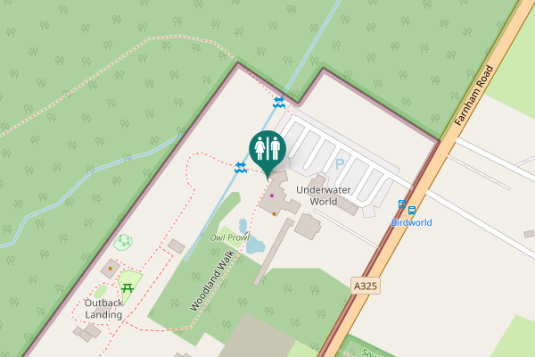 Map showing location of Woodland Walk Toilet
