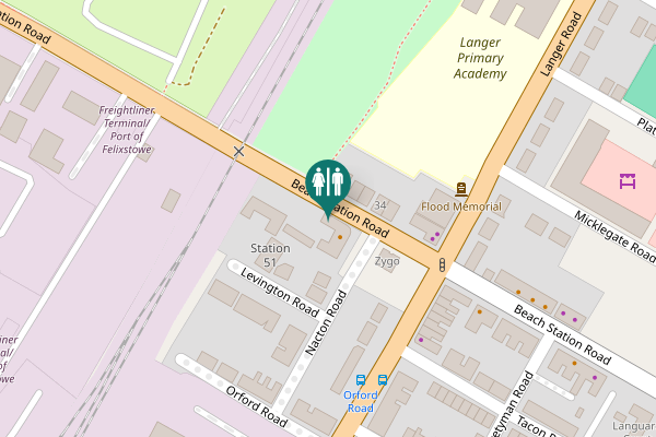 Map showing location of Beach Station Road 36 Toilet