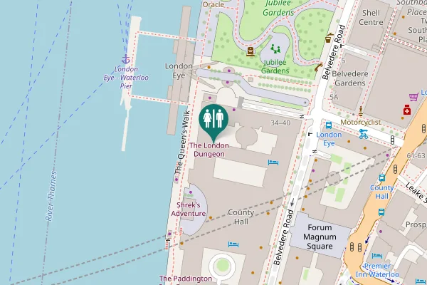 Map showing location of The Queen's Walk Toilet