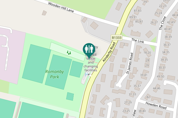 Map showing location of Ainderby Road 97A Toilet