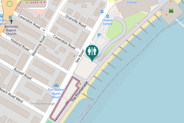 Map showing location of East Suffolk Toilet