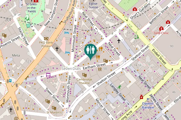 Map showing location of Earlham Street 42 Toilet