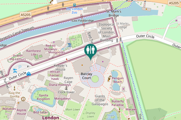 Map showing location of Barclay Court Toilet