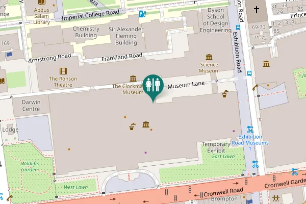 Map showing location of Museum Lane Toilet