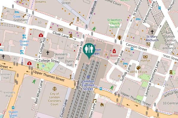 Map showing location of Cannon Street 78 Toilet