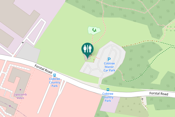 Map showing location of Forstal Road Toilet