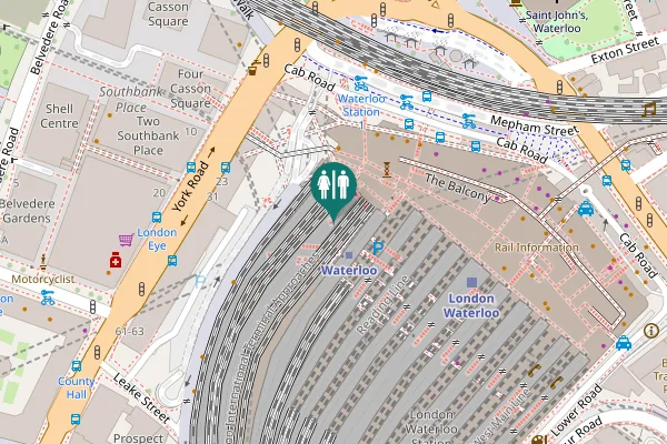 Map showing location of Waterloo Social Sidings Toilet